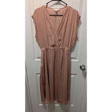 Grade & Gather Light Pink Classic Midi Dress Casual Comfy Spring Summer Size M