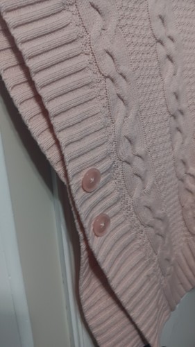 New York And Company Light Pink Knit Turtle Neck Poncho Size S/M Oversized - Picture 3 of 7