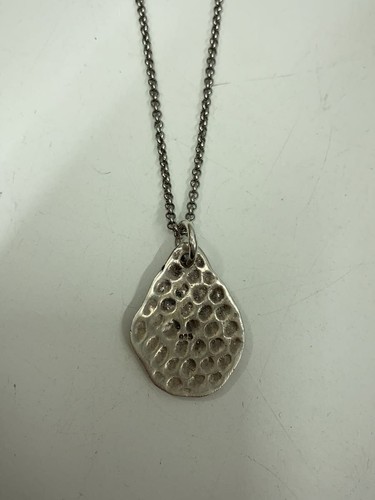 Plate Necklace Feather Engraving Tataki Sv925 Slv With Top Men S IZv97 - Picture 5 of 5