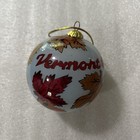 Vermont Fall Foliage Reverse Handpainted Glass Ball Ornament Thanksgiving Leaves