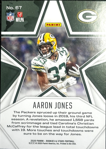 Panini Rookies & Stars 2020 - #67 Aaron Jones Green Bay Packers Calcio - Foto 2 di 2