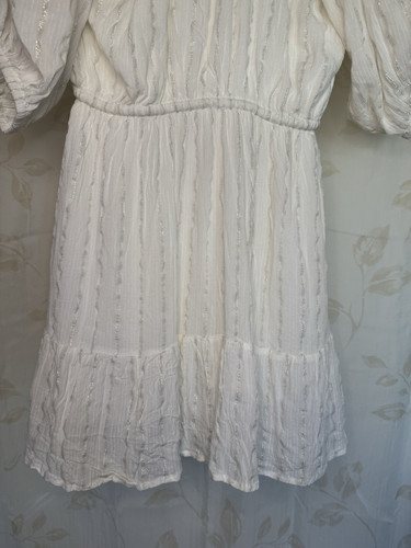 Mini abito bianco ROSA rosa donna piccolo boho cottagecore contadina femminile floreale - Foto 13 di 18
