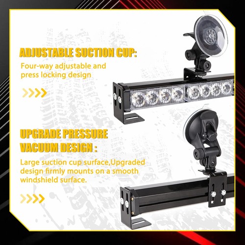 16 LED Amber Emergency White Strobe Warning Light Rooftop Bar Side Flashing Pair - Imagen 7 de 11