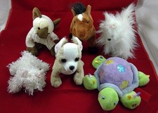 Webkinz Lot of 6 Plush Stuffed Animals 3 Dogs Turtle Cat Horse NO CODES Ganz