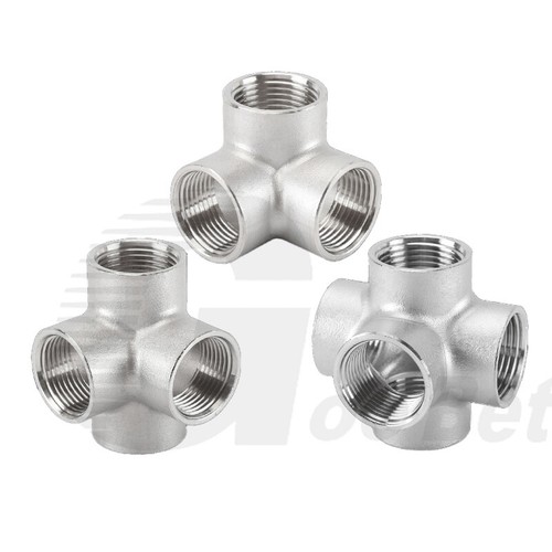 1/4"-2" BSP Female Stainless Steel Pipe Fittings 3/4/5-Way Connector Adapter Tee - Picture 10 of 35