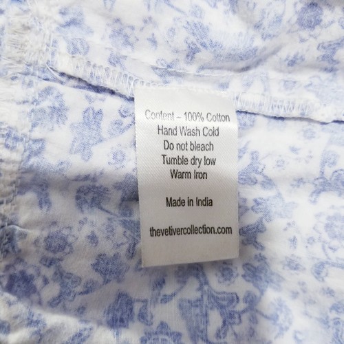 Vetiver Dress Women Size 6 Blue White Brigitte Smock Maxi Floral Tie Shoulder - Picture 7 of 16