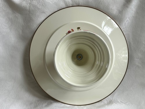Retired Mackenzie Childs MORNING GLORY 16" Enamel Cake PEDESTAL PLATTER m25-my - Picture 3 of 5