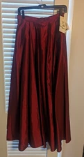 NWT Vintage Jessica McClintock Metallic Dark Red Skirt Size 8 And wrap Nwt