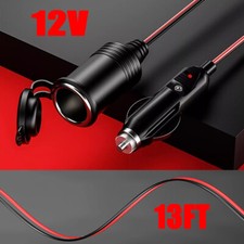 12V Car Cigarette Lighter Socket Extension Cord Cable 13 ft Heavey Duty Adapter
