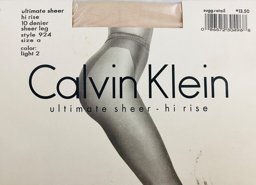 CALVIN KLEIN CK ULTIMATE SHEER HI RISE PANTYHOSE STYLE 924 LIGHT 2 SZ A NWT NOS - Picture 2 of 7