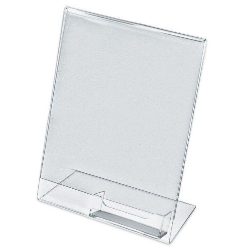 10 marcos de imágenes inclinados de acrílico 8,5x11 con soporte para tarjetas de visita adjunto - Imagen 1 de 3