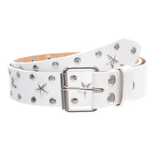 Snap On Silver Star and Circle Studded Belt