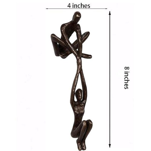 Statua coppia statuine arte casa libreria decorazione mensola sitter amore regalo bronzo - Foto 2 di 5