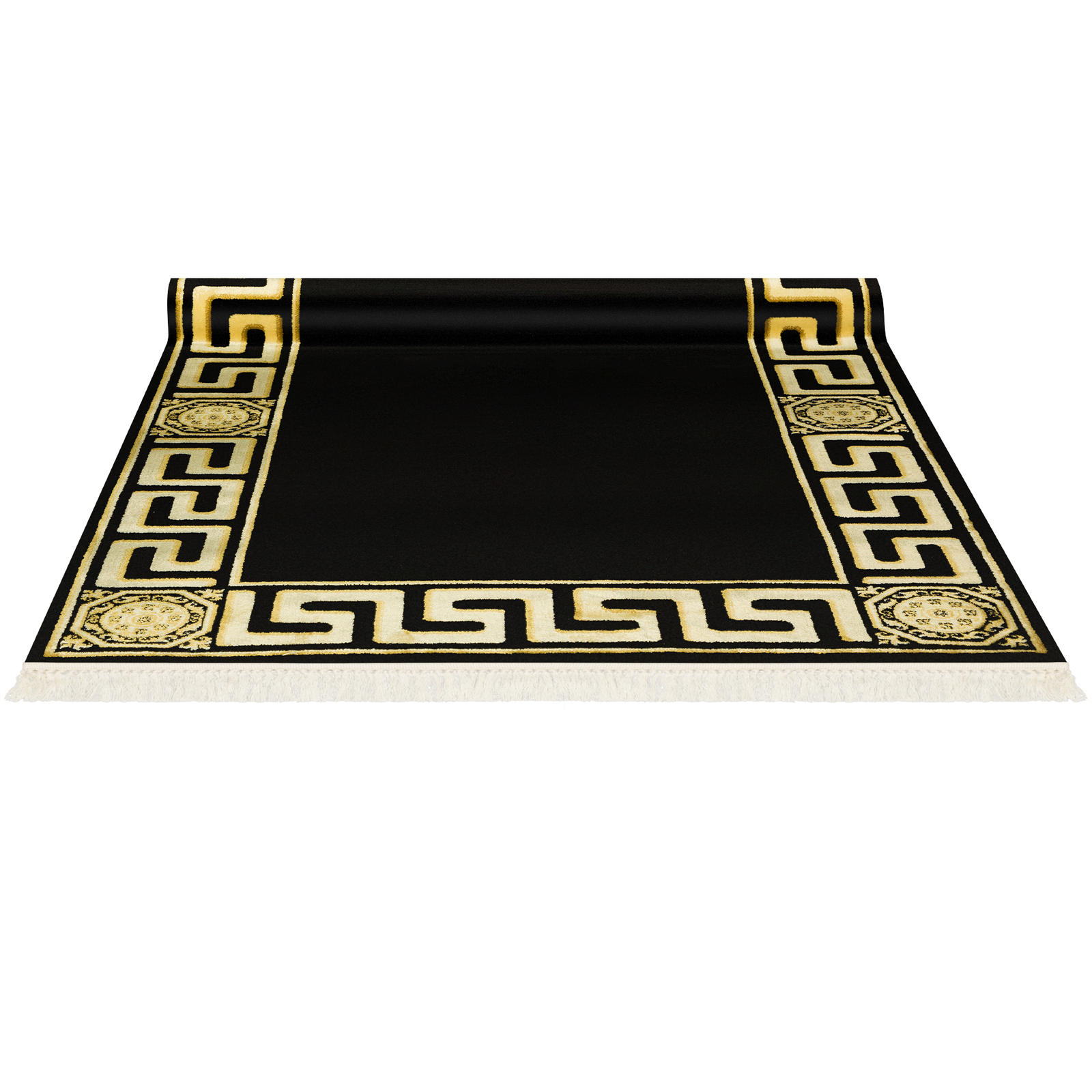 Mäander Teppich 67x105 cm Meander Carpet Schwarz Rug Black 641
