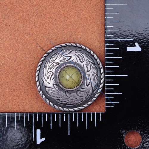 10X 1" Prairie Dust Flower Engraved Leathercraft Saddle Belt Turquoise Concho - Picture 35 of 66
