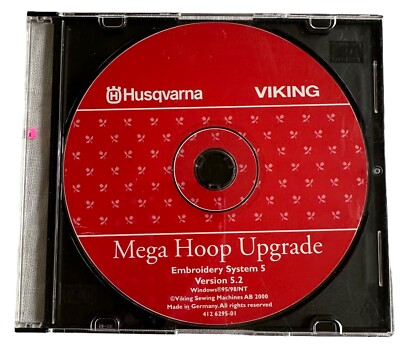 Husqvarna Viking Mega Hoop Upgrade for Embroidery System 5 Version 5.2 CD ONLY