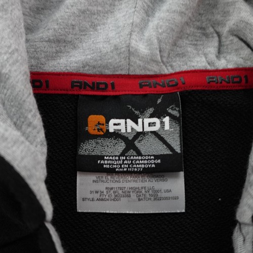 And1 Hoodie Sweatshirt Graphic Basketball Black Men's Pullover Size 2XL - Picture 17 of 22