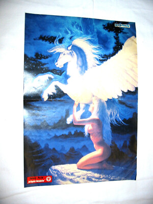 FANTASY PEGASUS / CHRIS DE BURGH - POP ROCKY Poster - gefaltet - Sammlerstück