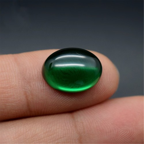 AAA Verde Esmeralda Ovalado Espalda Plana Cabujón Sintético Nano Piedras Preciosas Sueltas Tamaño - Imagen 7 de 24