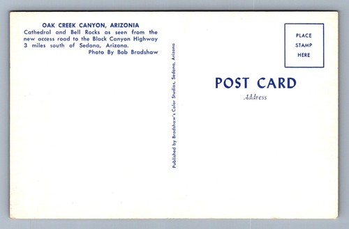 Postkarte Vintage Arizona Oak Creek Canyon Kathedrale Glocke Felsen Sedona - Bild 2 von 2
