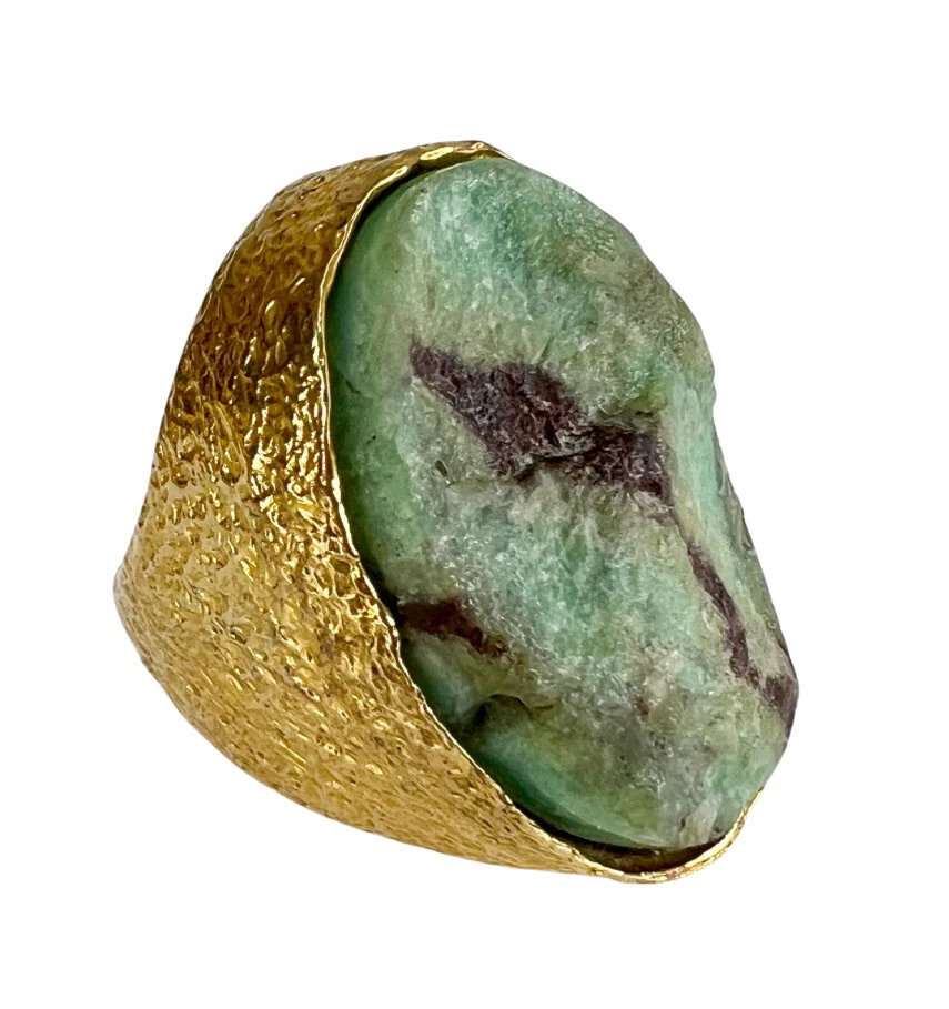 ANILLO CÓCTEL ALEXIS BITTAR TONO DORADO Y CRISOPRASA - Talla EU 54 UK N 1/2 US 7 Foto 3 de 4