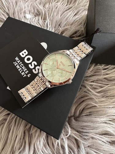 HUGO BOSS BOSS SAYA Damenuhr neu zweifarbig Roségold Silber mit Etikette - Bild 11 von 11