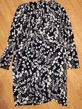 Womens Chaps Navy Blue White Size 14P Dress