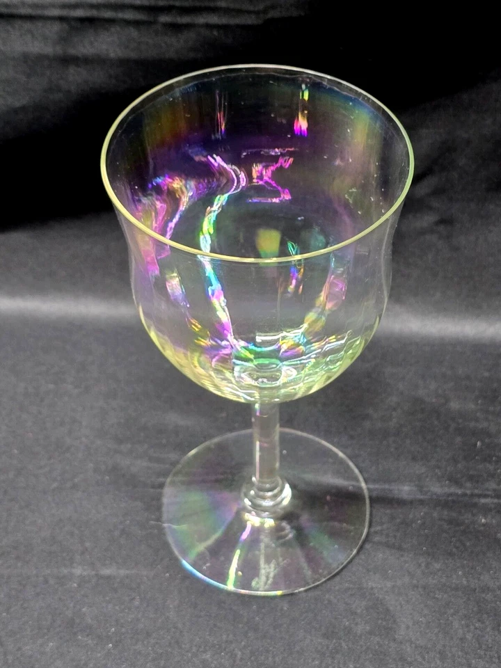 Juego de 4 copas de agua/vino vintage FOSTORIA 6" de la década de 1940 patrón MADRE DE PERLA - Foto 4 de 4