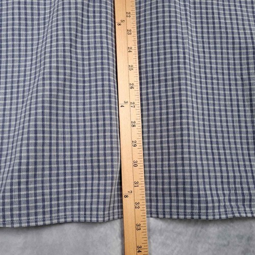 Giorgio Armani Shirt Mens XL Purple White Check Casual Relaxed Cotton Made Italy - Picture 15 of 19