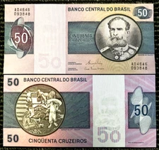 Brazil 50 Cruzeiros 1970–1981 Banknote World Paper Money UNC Currency Bill