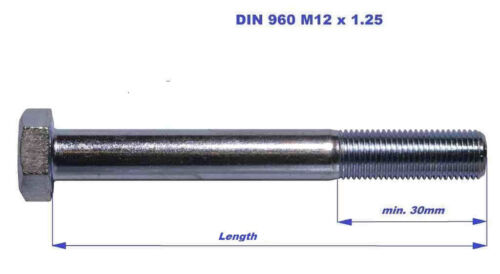M12 x 1,25 metrisch extrafein Bolzen & Sets Sechskantkopf 8,8 hochzugänglich weiß Zink - Bild 9 von 12