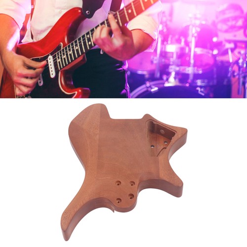Cuerpo de barril de guitarra sin terminar pulido caoba hágalo usted mismo 6 cuerdas eléctrico sin cabeza CHU - Imagen 7 de 24