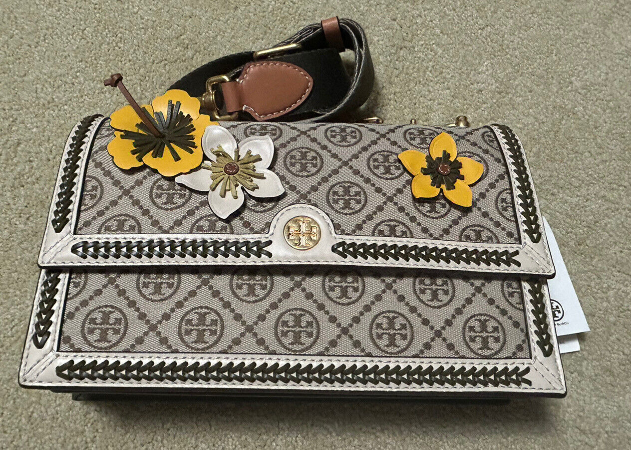 Shop Tory Burch T Monogram Braided Floral Shoulder Bag