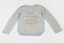 H M Girl's Size 8-10Y Light Knit Gray Sweater