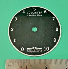GENERAL RESISTANCE 1432 DECADE RESISTOR REPLACEMENT DIAL PLATE 0-100OHM   