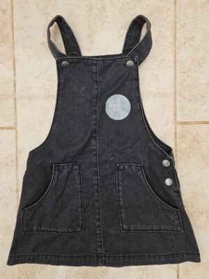 Neu F&F Kinder Mädchen Alter 1,5 2 schwarz Denim Trägerkleid Kleinkind Säugling 18-24M