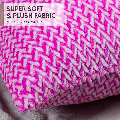 HIGH QUALITY-Cushion Covers 4 Pack –50x50cm Pink Premium Fluffy Fiber - Picture 2 of 5