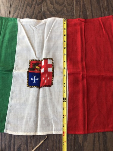 Vintage Italian Merchant Civil Ensign Flag Nautical, 16" X 24" - Picture 7 of 8