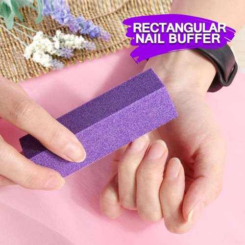 Manicure Nail File Kit-3Pcs Double Sided Rectangular Nail Buffer, 4 Step Buffing - Picture 13 of 16