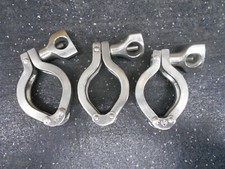 LOT OF 3 1-1/2" DOUBLE HINGED HEAVY DUTY SANITARY CLAMPS