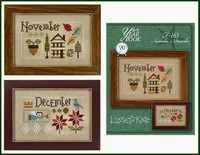 yearbook: November - December Cross Stitch Pattern Lizzie Kate Seasons Sampler yearbook: November - December Cross Stitch Pattern Lizzie Kate Seasons Sampler