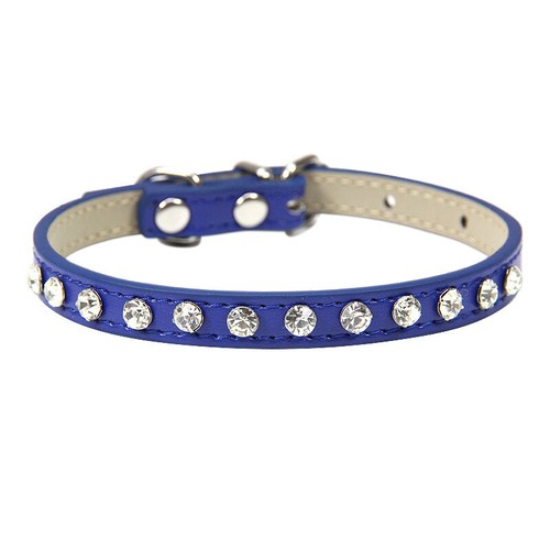 Collar de cuero con diamantes de imitación brillantes para perro gato mascota cristal diamante perro collar correa - Imagen 4 de 24