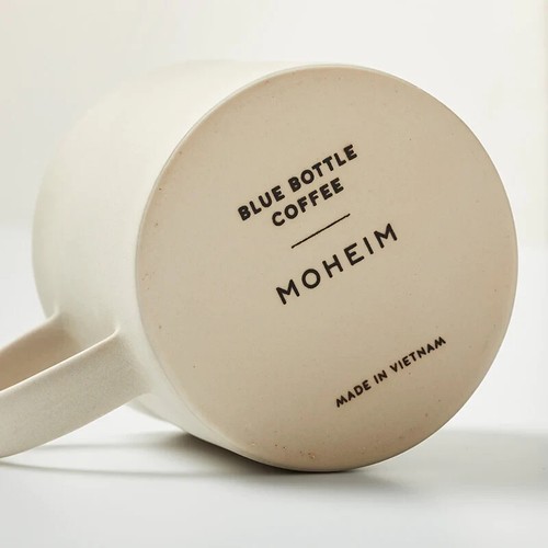 BLUE BOTTLE COFFEE × MOHEIM Collaboration Stone Mug Light Blue & Gray JAPAN NEW - Picture 9 of 33