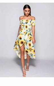 sunflower print maxi dress