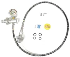 DIN Scuba Tank to Tank Air Equalizer, Transfer Hose Crossover Dive 3ft + SPG