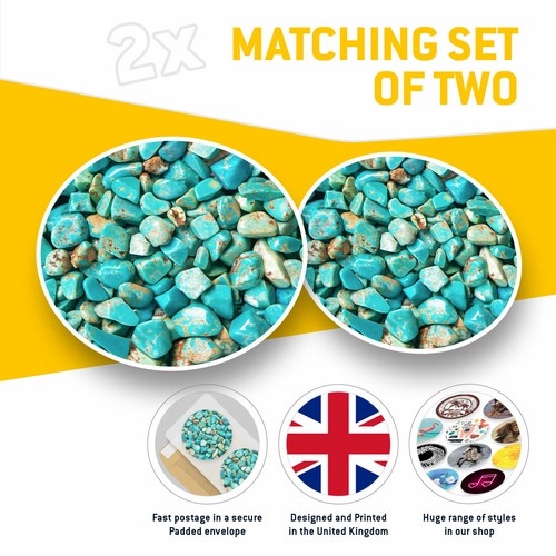 2 x Vinyl Stickers 25cm - Turquoise Gemstone Stone Stones Blue Green Cool Gift # - Afbeelding 2 van 9