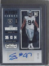 EDDIE VANDERDOES 2017 CONTENDERS PLAYOFF TICKET RAIDERS AUTO RC #D 15/49
