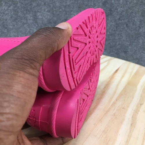 Ugg Rain Boots Child 12 Rahjee Ankle Booties Pink Rubber Pull On Waterproof - Picture 11 of 15