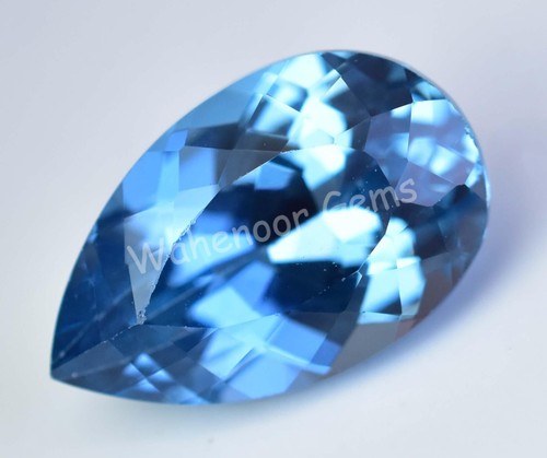 8.00 Ct Natural Swiss Blue Topaz Pear Flawless CERTIFIED Loose Gemstone - Picture 3 of 7