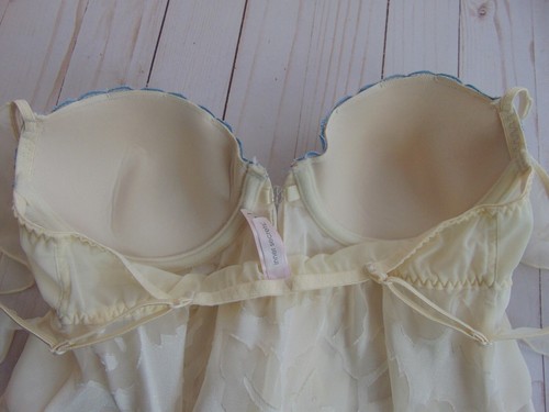 Inner Secrets Babydoll Fly Away Ivory Underwire Lace Overlay Burn Out Pattern - Picture 10 of 24